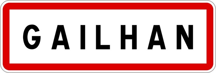 Panneau entrée ville agglomération Gailhan / Town entrance sign Gailhan
