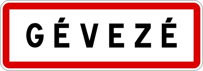 Panneau entrée ville agglomération Gévezé / Town entrance sign Gévezé