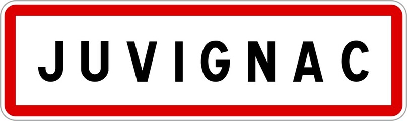 Panneau entrée ville agglomération Juvignac / Town entrance sign Juvignac