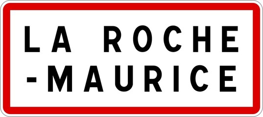 Panneau entrée ville agglomération La Roche-Maurice / Town entrance sign La Roche-Maurice