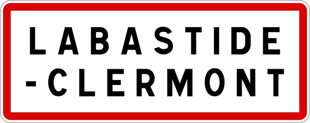 Panneau entrée ville agglomération Labastide-Clermont / Town entrance sign Labastide-Clermont