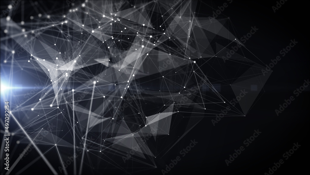 Poster Abstract Digital Plexus Polygon Geometric Shape Data Communication Copy Space Illustration Background.
