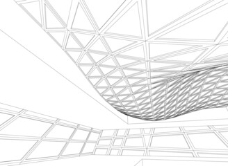 abstract architecture vector 3d illustration