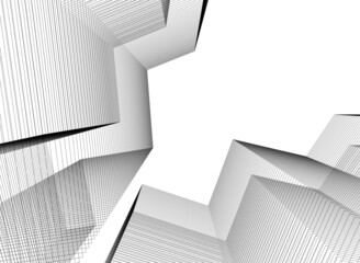 abstract architecture vector 3d illustration