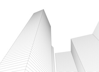 abstract architecture vector 3d illustration