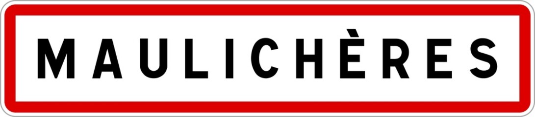 Panneau entrée ville agglomération Maulichères / Town entrance sign Maulichères