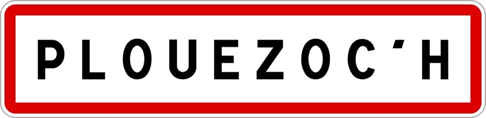 Panneau entrée ville agglomération Plouezoc'h / Town entrance sign Plouezoc'h
