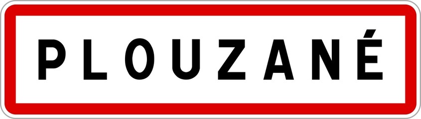 Panneau entrée ville agglomération Plouzané / Town entrance sign Plouzané
