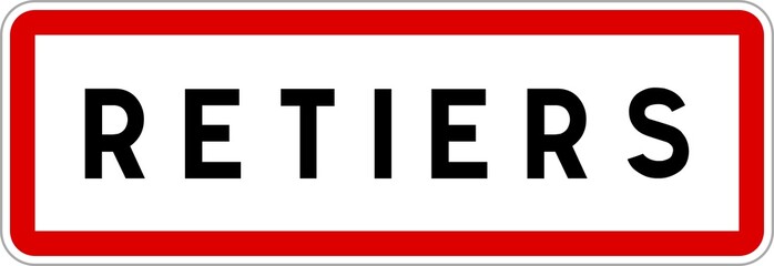 Panneau entrée ville agglomération Retiers / Town entrance sign Retiers