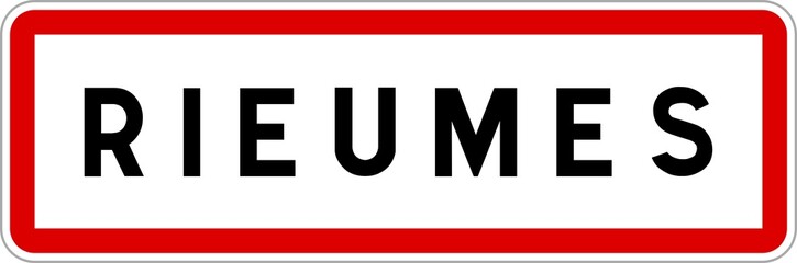 Panneau entrée ville agglomération Rieumes / Town entrance sign Rieumes