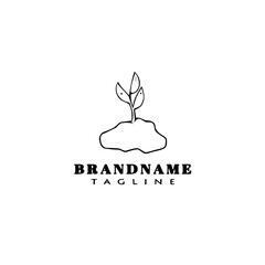 soil plant logo cartoon design icon template black isolated vector illustration