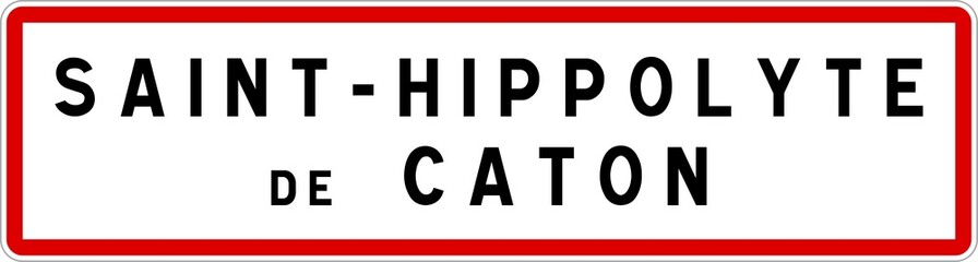 Panneau entrée ville agglomération Saint-Hippolyte-de-Caton / Town entrance sign Saint-Hippolyte-de-Caton