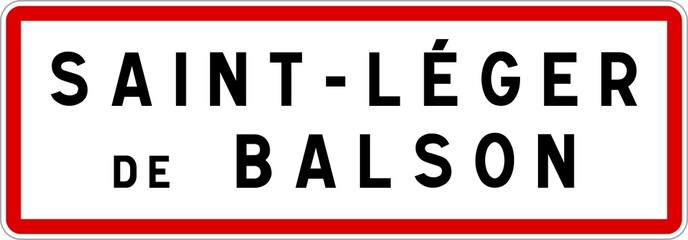 Panneau entrée ville agglomération Saint-Léger-de-Balson / Town entrance sign Saint-Léger-de-Balson