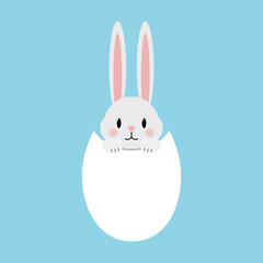 simple vector illustration small rabbit