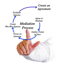 Obraz premium Six Components of Mediation Process