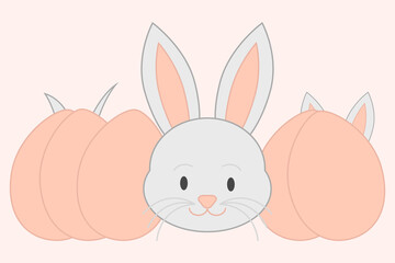 Fototapeta premium simple vector illustration small rabbit
