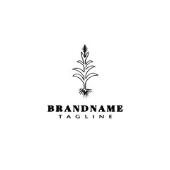 plant with root logo icon design template vector illustration