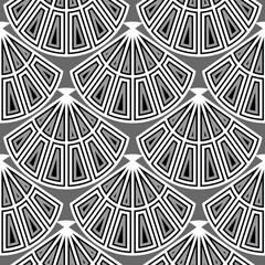 Royalty-free high-quality seamless pattern with elements in Japanese style for decoration or design.