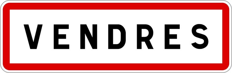 Panneau entrée ville agglomération Vendres / Town entrance sign Vendres