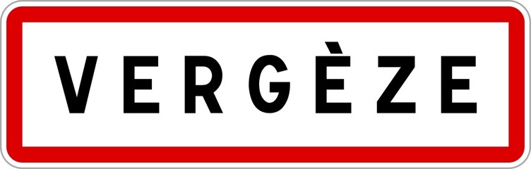 Panneau entrée ville agglomération Vergèze / Town entrance sign Vergèze