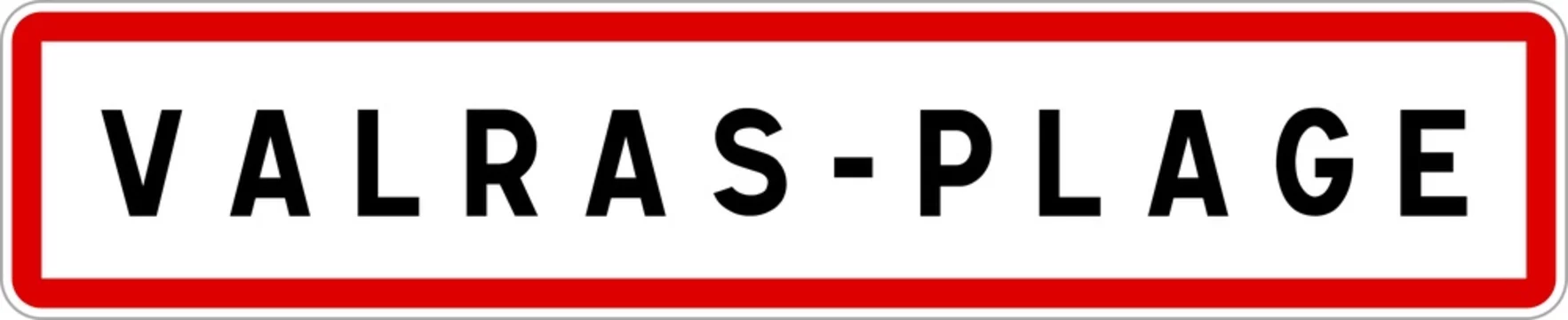 Panneau entrée ville agglomération Valras-Plage / Town entrance sign Valras-Plage