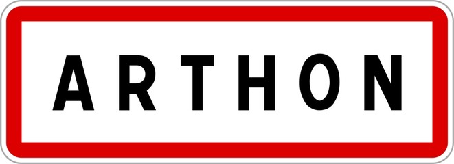 Panneau entrée ville agglomération Arthon / Town entrance sign Arthon