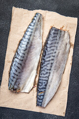 fish fresh mackerel seafood healthy meal food diet snack on the table copy space food background 