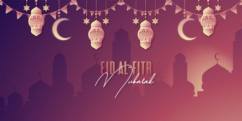 Creative eid mubarak islamic banner design
