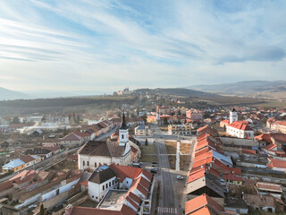 Aerial view of the town of Spisske Podhradie in Slovakia