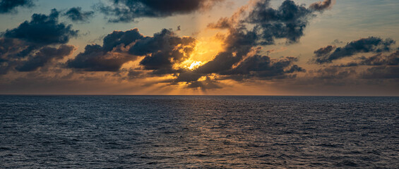 sunrise over the South Pacific ocean
