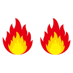 Fire set logo vector illustration design template	
