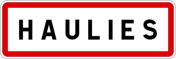 Panneau entrée ville agglomération Haulies / Town entrance sign Haulies
