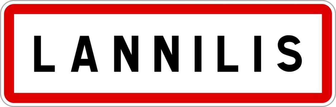 Panneau entrée ville agglomération Lannilis / Town entrance sign Lannilis