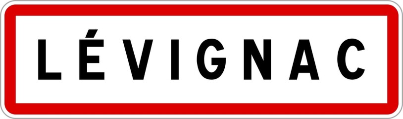 Panneau entrée ville agglomération Lévignac / Town entrance sign Lévignac