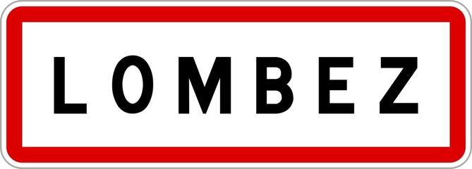 Panneau entrée ville agglomération Lombez / Town entrance sign Lombez