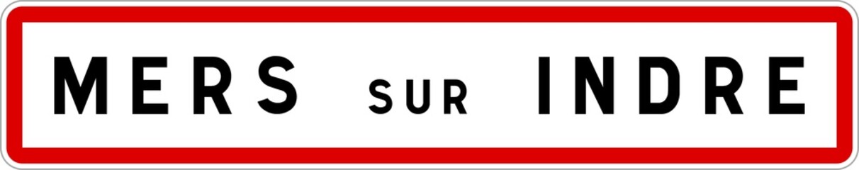 Panneau entrée ville agglomération Mers-sur-Indre / Town entrance sign Mers-sur-Indre