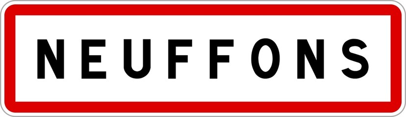 Panneau entrée ville agglomération Neuffons / Town entrance sign Neuffons