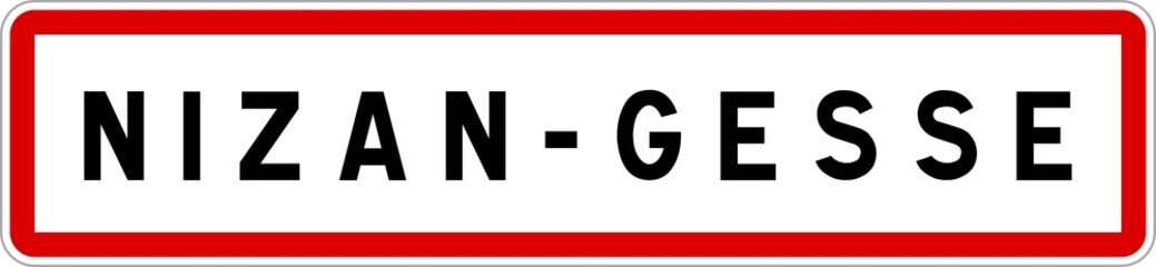 Panneau entrée ville agglomération Nizan-Gesse / Town entrance sign Nizan-Gesse