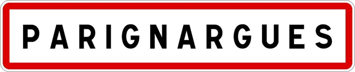 Panneau entrée ville agglomération Parignargues / Town entrance sign Parignargues