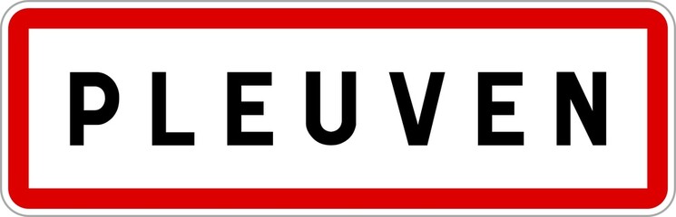 Panneau entrée ville agglomération Pleuven / Town entrance sign Pleuven