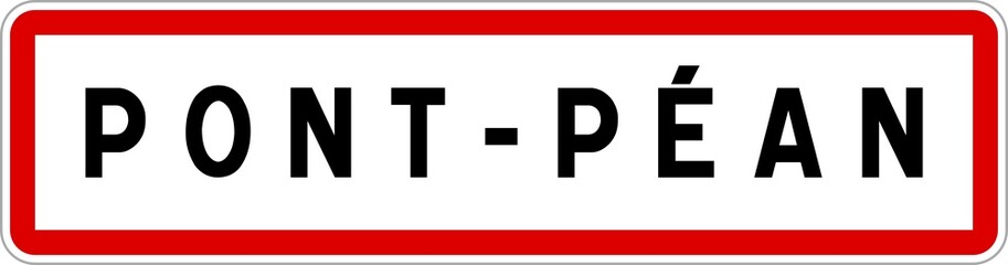 Panneau entrée ville agglomération Pont-Péan / Town entrance sign Pont-Péan