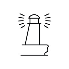 Lighthouse Icon line for website, symbol presentation
