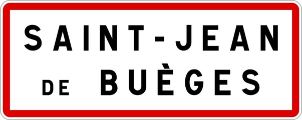 Panneau entrée ville agglomération Saint-Jean-de-Buèges / Town entrance sign Saint-Jean-de-Buèges