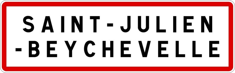 Panneau entrée ville agglomération Saint-Julien-Beychevelle / Town entrance sign Saint-Julien-Beychevelle