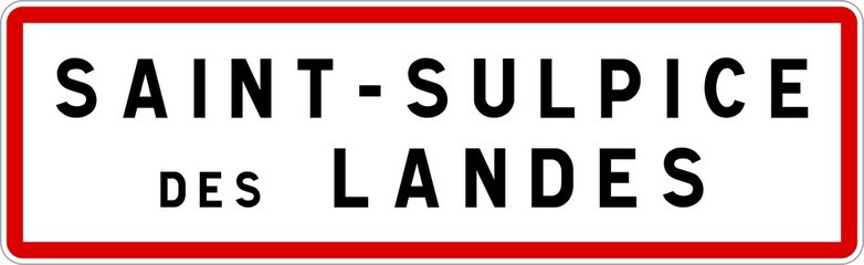 Panneau entrée ville agglomération Saint-Sulpice-des-Landes / Town entrance sign Saint-Sulpice-des-Landes