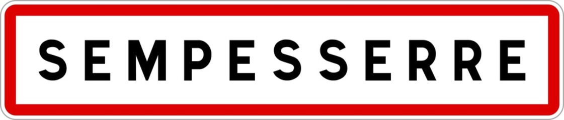 Panneau entrée ville agglomération Sempesserre / Town entrance sign Sempesserre