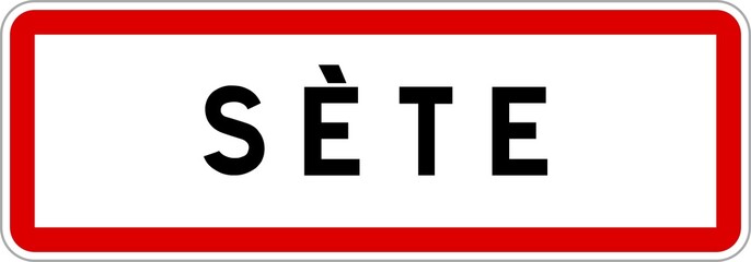 Panneau entrée ville agglomération Sète / Town entrance sign Sète - obrazy, fototapety, plakaty