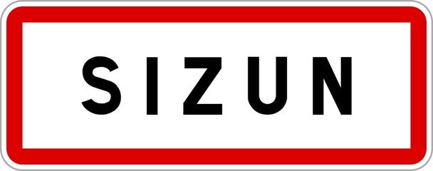 Panneau entrée ville agglomération Sizun / Town entrance sign Sizun