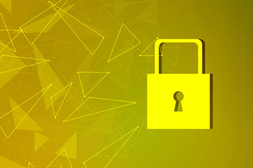2d illustration Safety concept: Closed Padlock on digital background