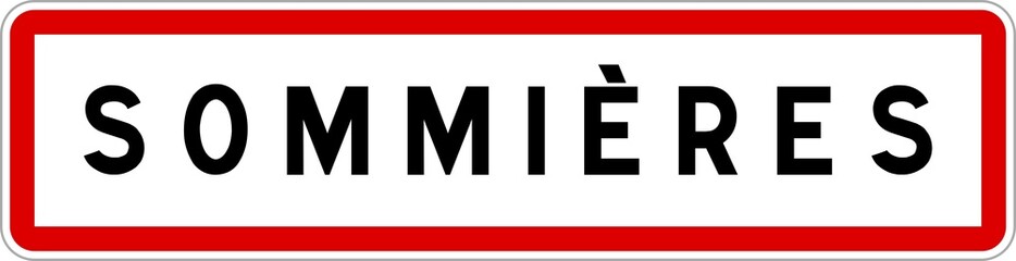Panneau entrée ville agglomération Sommières / Town entrance sign Sommières
